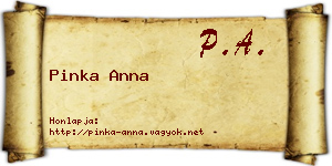 Pinka Anna névjegykártya